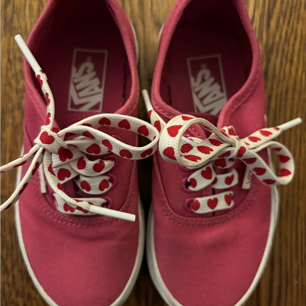 Vans Toddler Girls Pink Lace Up Sneakers | Valentine | 10.5 T